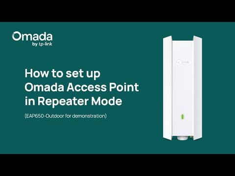 How to set up Omada Outdoor Access Point in Repeater Mode