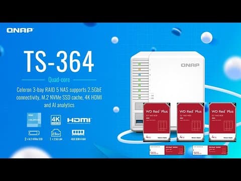 QNAP Latest 3 Bay NAS Server | TS-364-4G First Time Setup GUIDE Inc. WD SN700 NVMe & Red Plus Disks