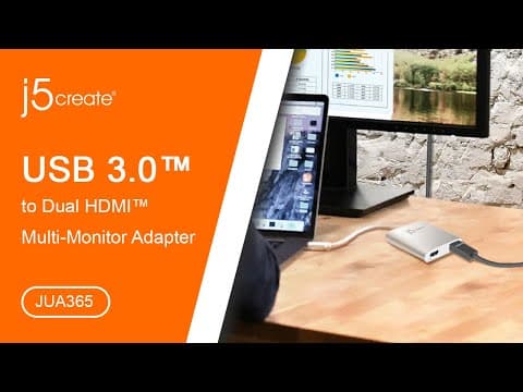 JUA365 USB 3.0 to Dual HDMI Multi-Monitor Adapter