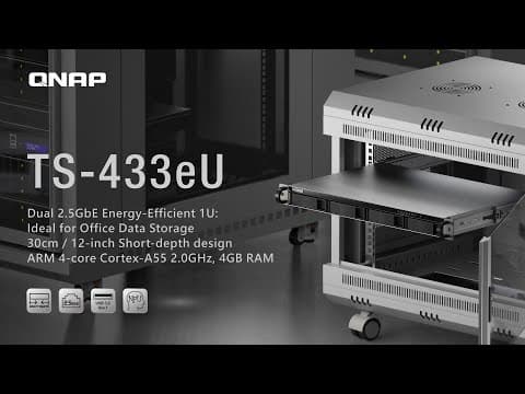 Compact 1U short-depth rackmount 2.5GbE NAS