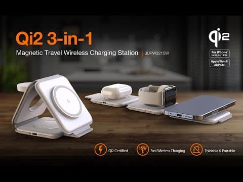 j5create | Qi2 3-in-1 Magnetic Travel Wireless Charging Station | JUPW3215