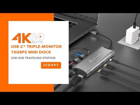 j5create 4K60 Elite USB-C® Triple-Monitor 10Gbps Mini Dock