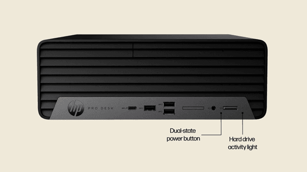 HP ProDesk SFF 400 G9 Desktop PC Refresh 2024-Annotated-Spin - English U.K. en_GB
