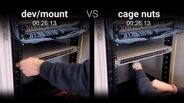 /dev/mount vs Cage nut real time comparison
