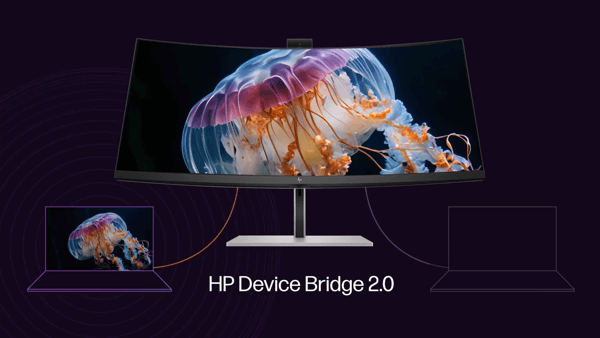 HP Series 7 Pro 34 WQHD Conferencing Monitor-734pm Silver Annotated 360-degree Spin Video 84 sec - English for EMEA