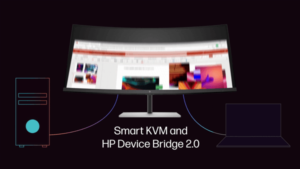 HP Series 7 Pro 37.5 WQHD Thunderbolt 4 Monitor-738pu Silver Annotated 360-degree Spin Video 86 sec - English for EMEA