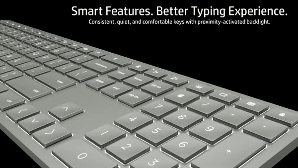 21C2 - HP 970 Programmable Wireless Keyboard Annotated 360 Spin