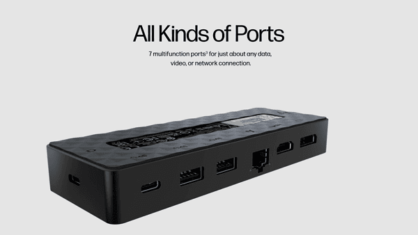 22C1 - HP Universal USB-C Multiport Hub CPS Annotated 360 Spin