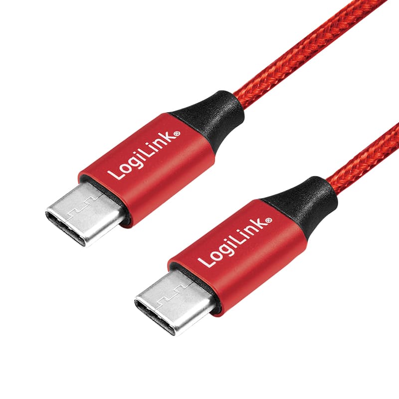 LogiLink CU0155 USB cable USB 2.0 0.3 m USB C Black, Red