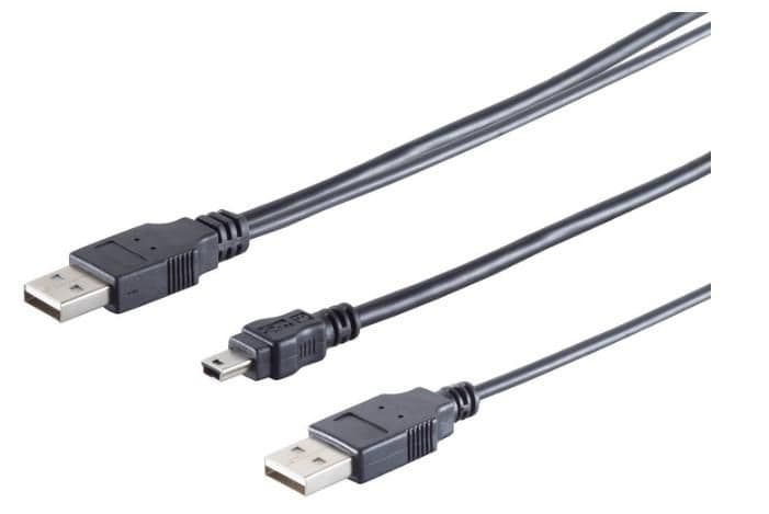 Microconnect USBAAB06 USB cable USB 2.0 0.5 m Mini-USB B USB A Black