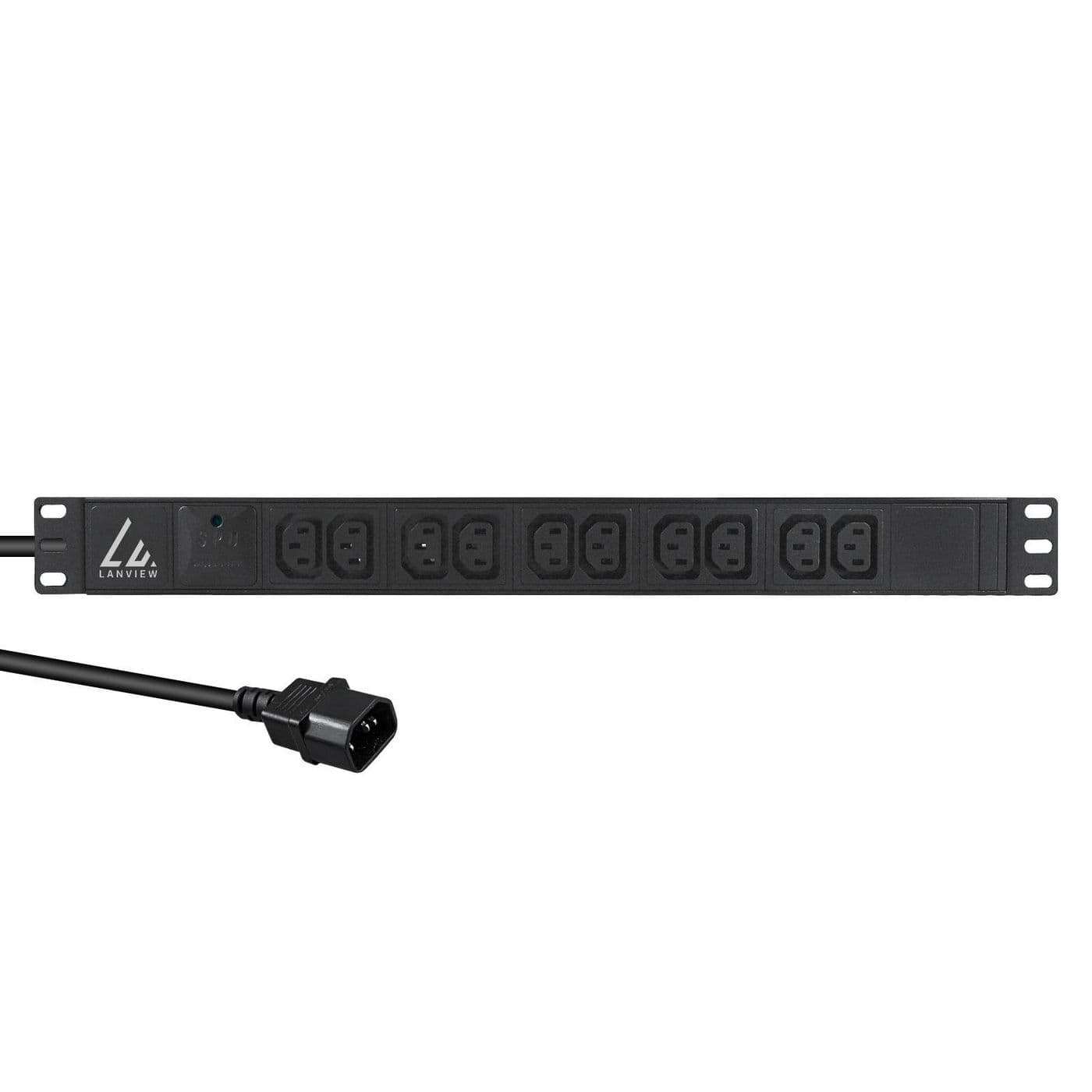 Lanview LVR-2MC14-SPD-C13X10 power distribution unit (PDU) 8 AC outlet(s) 1U Black