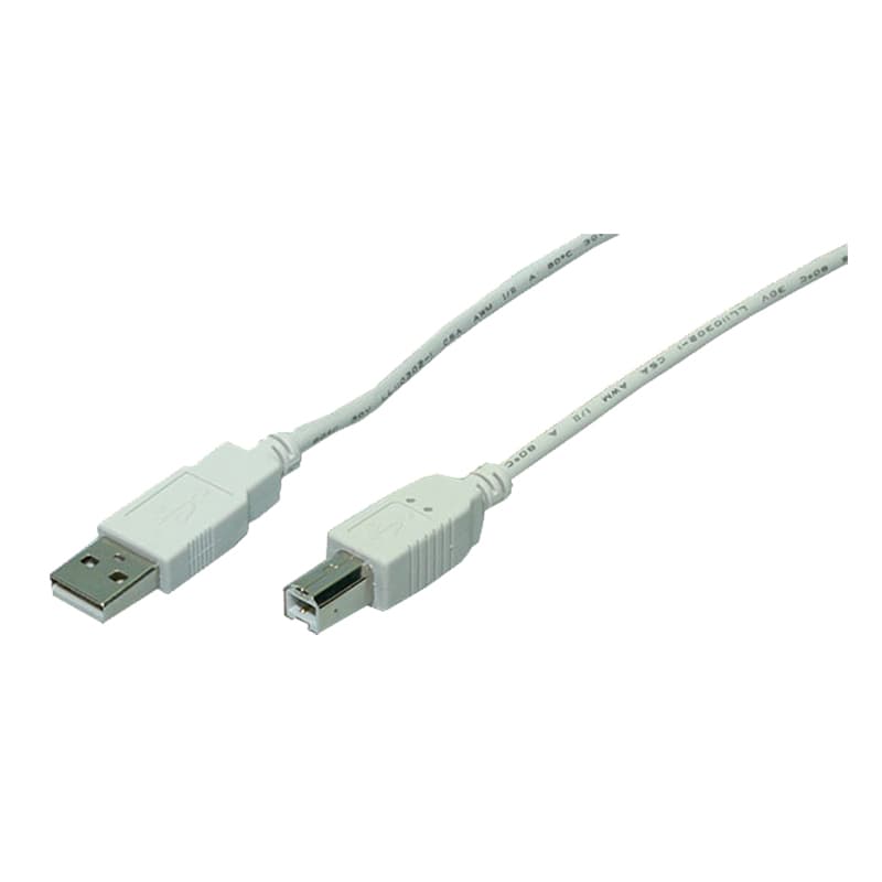 LogiLink CU0009 USB cable USB 2.0 5 m USB A USB B 0.48 Gbit/s 2.5 W White