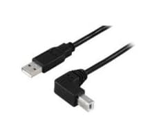 Microconnect USBAB2ANGLE10 USB cable USB 2.0 10 m USB A USB B Black