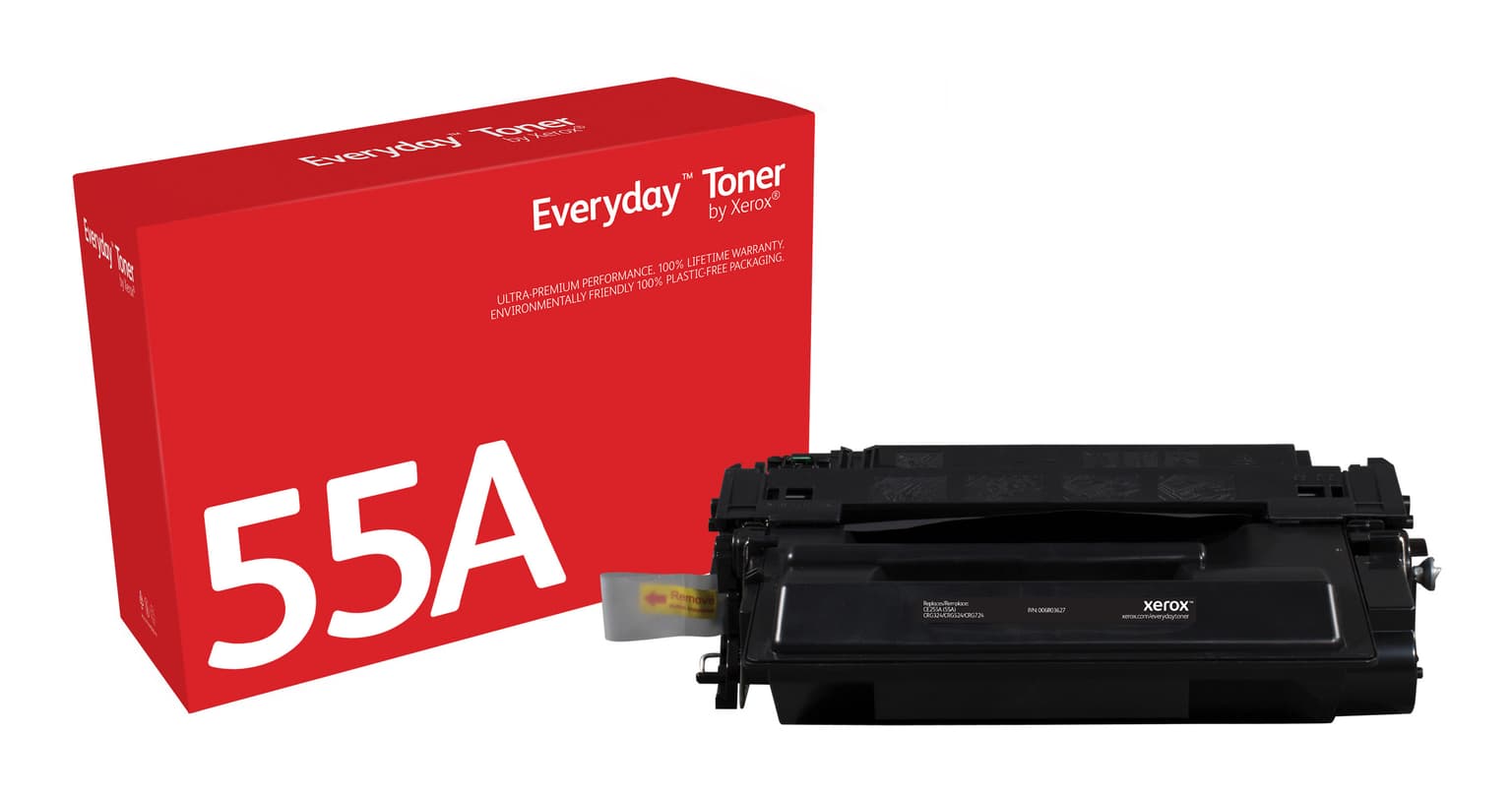 Everyday™ Black Toner by Xerox compatible with HP 55A (CE255A), Standard capacity