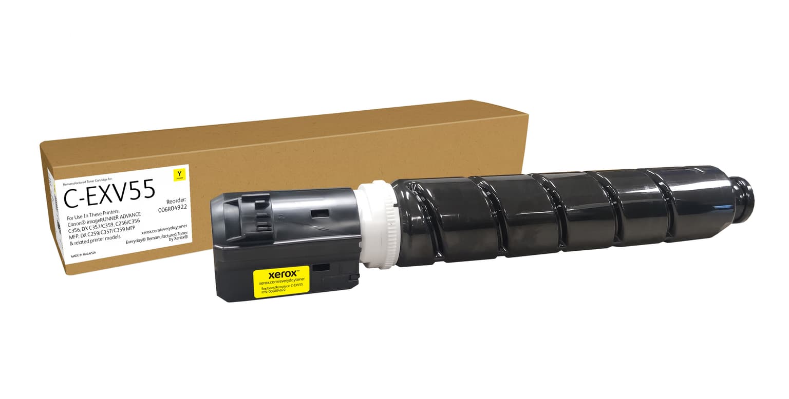 Everyday™ Yellow Remanufactured Toner by Xerox compatible with Canon C-EXV55 (2185C002AA), Standard capacity
