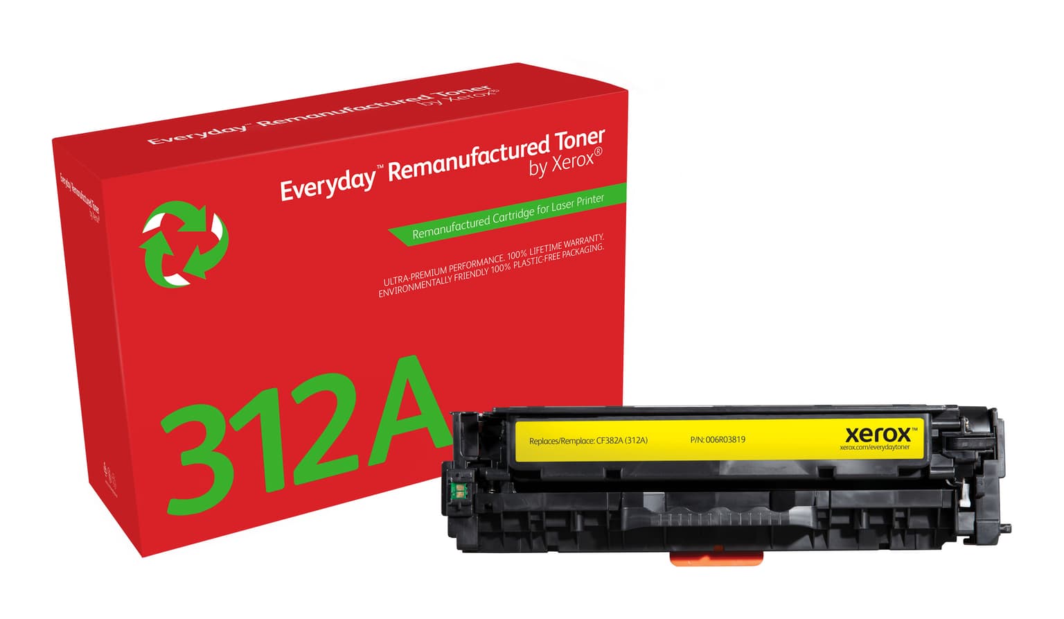 Everyday™ Yellow Remanufactured Toner by Xerox compatible with HP 312A (CF382A), Standard capacity