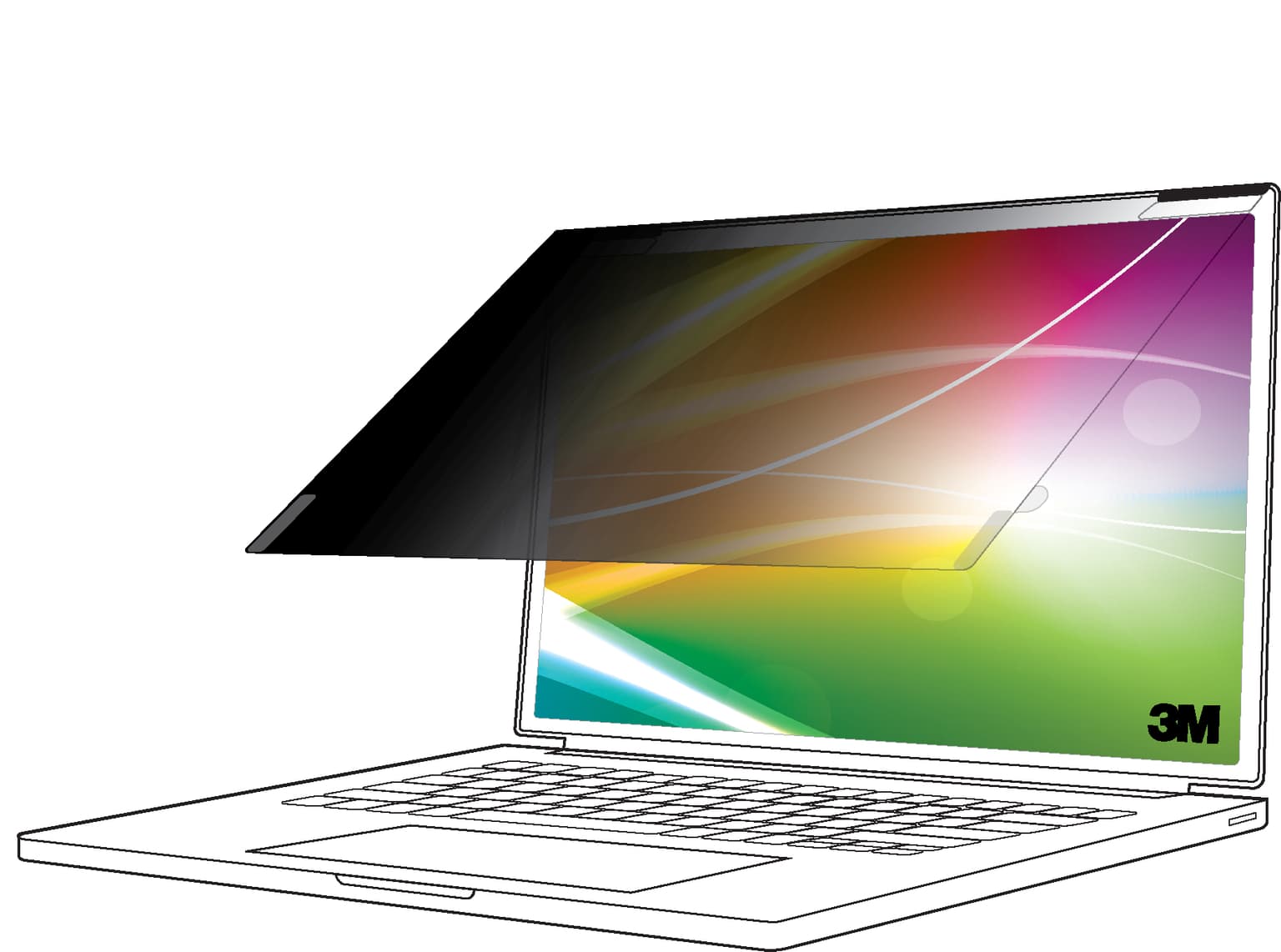 3M Bright Screen Privacy Filter for 13in Full Screen Laptop, 3:2, BP130C3E