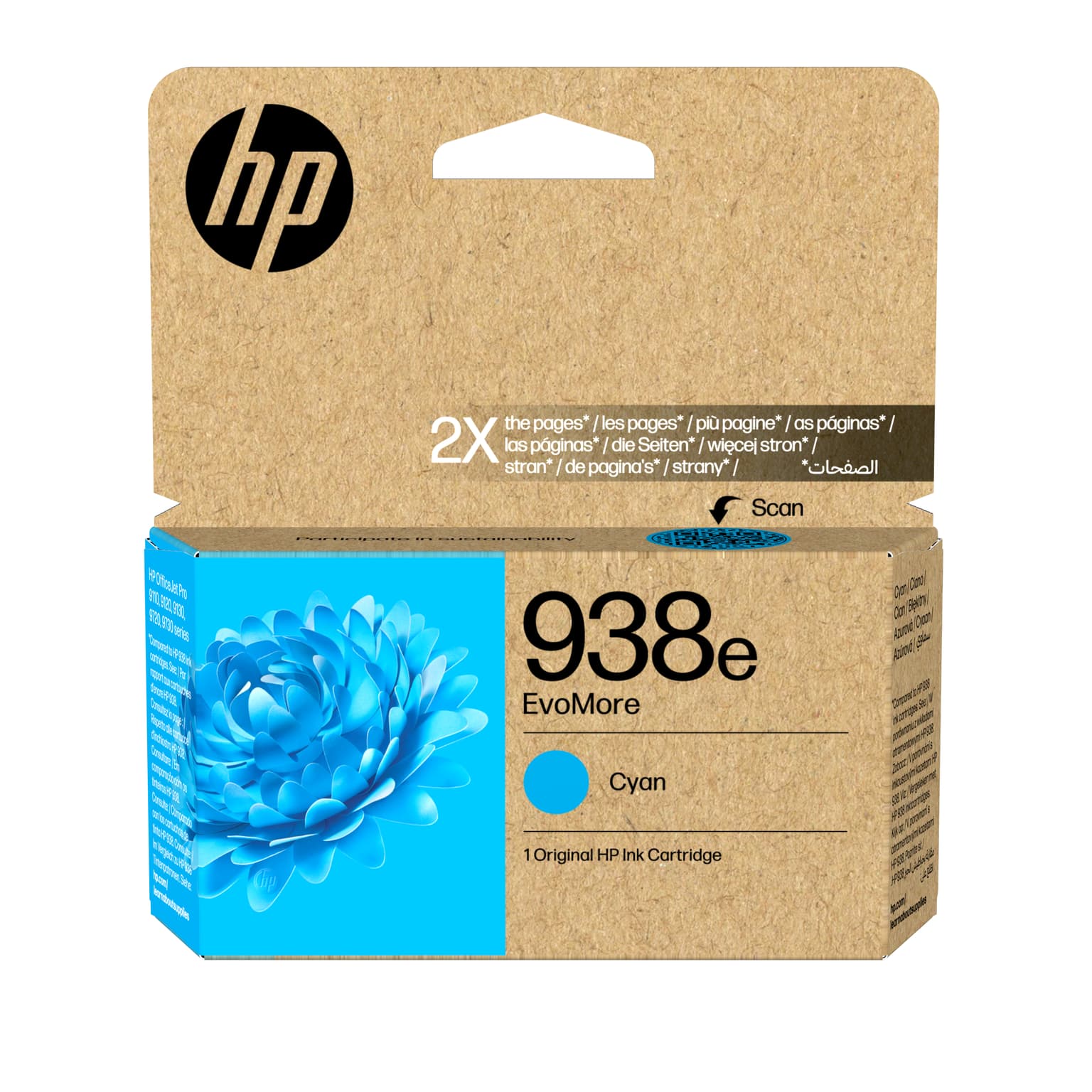 HP 938e EvoMore Cyan Original Ink Cartridge