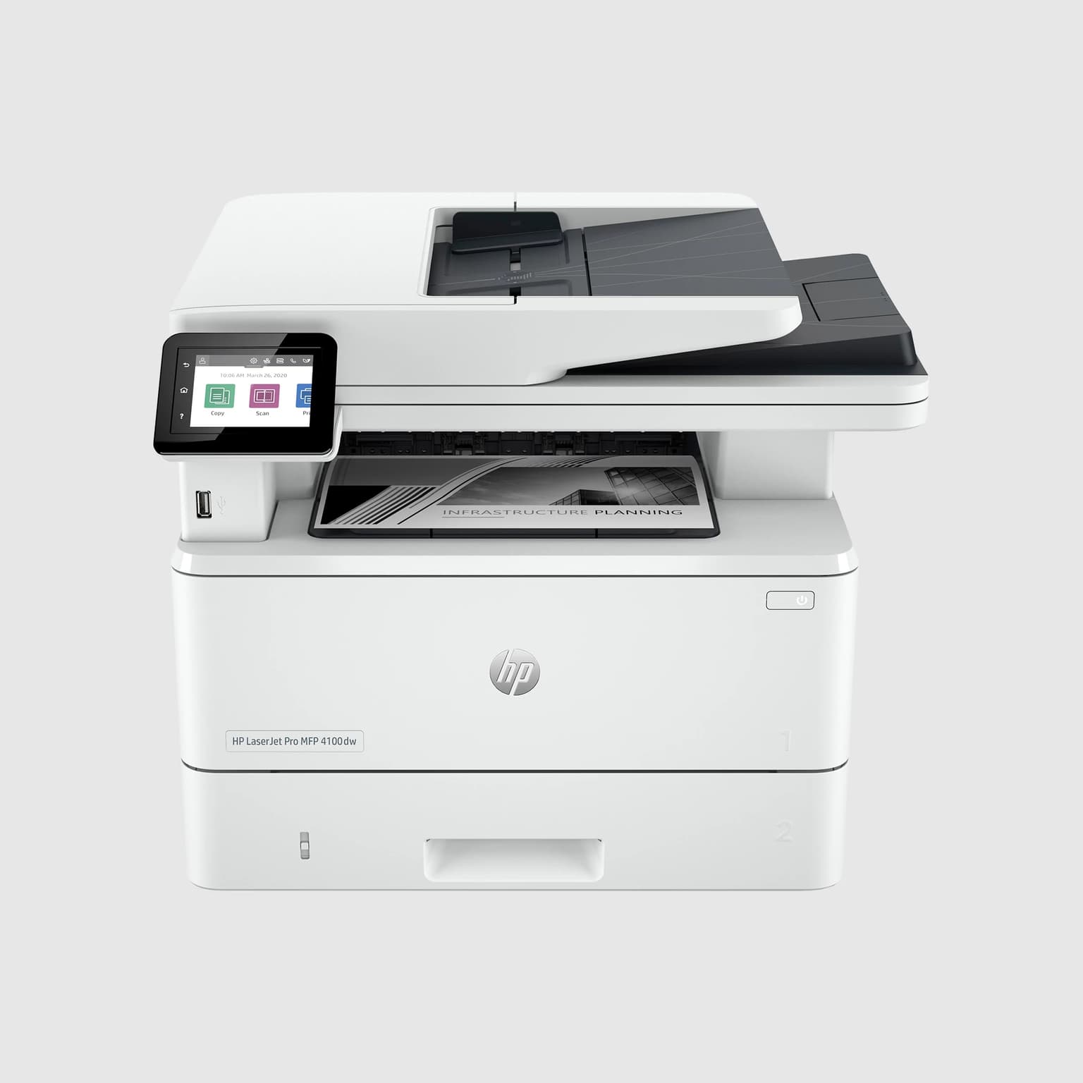 HP LaserJet Pro 4102dw Wireless Multifunction Black and white Printer, Copier, Scanner; Duplex