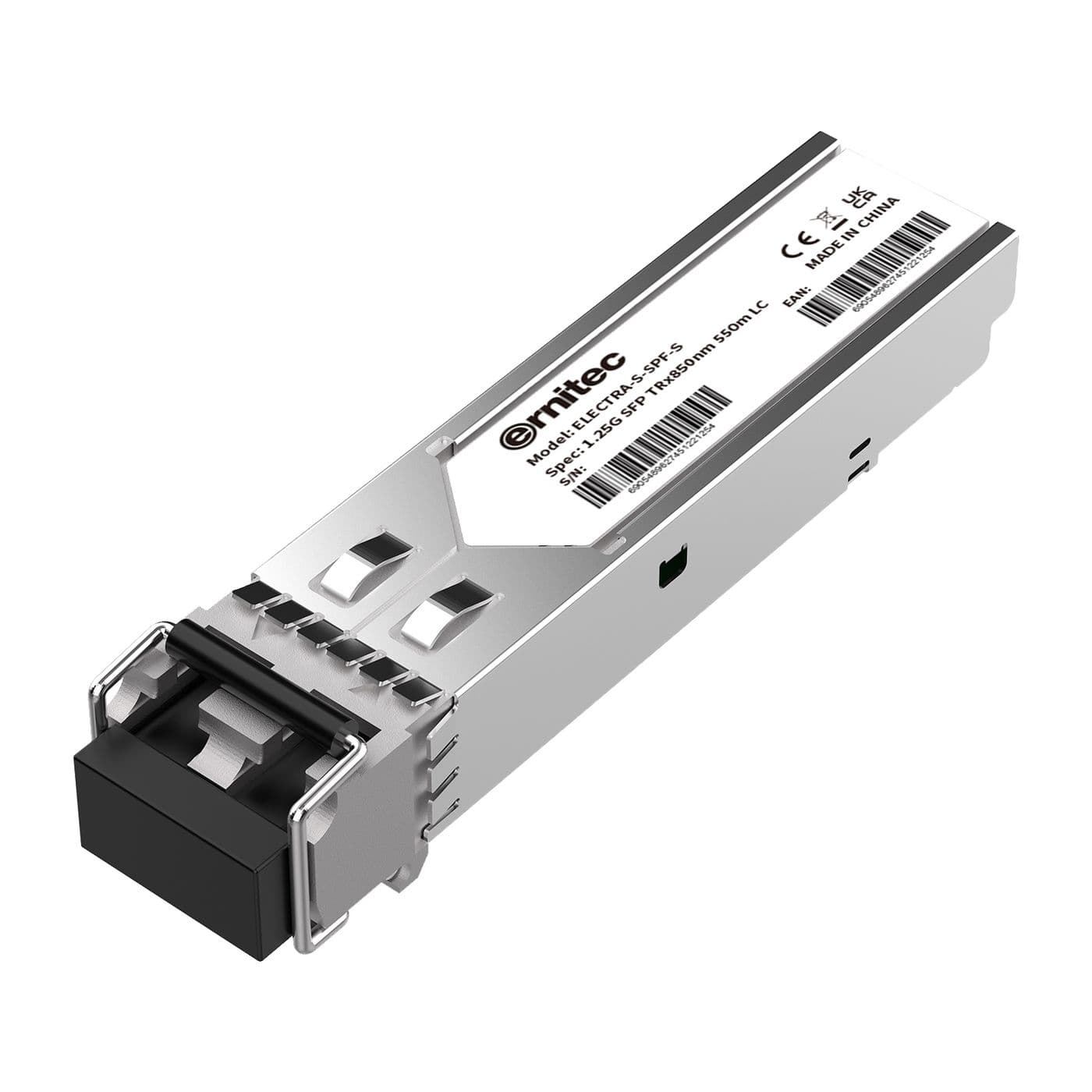 Ernitec Small Form Factor Pluggable (SFP) transceiver data link up to 550m in 50/125um multi mode fiber