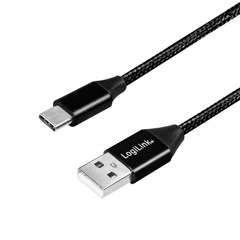 LogiLink CU0140 USB cable USB 2.0 1 m USB C USB A 0.48 Gbit/s Black