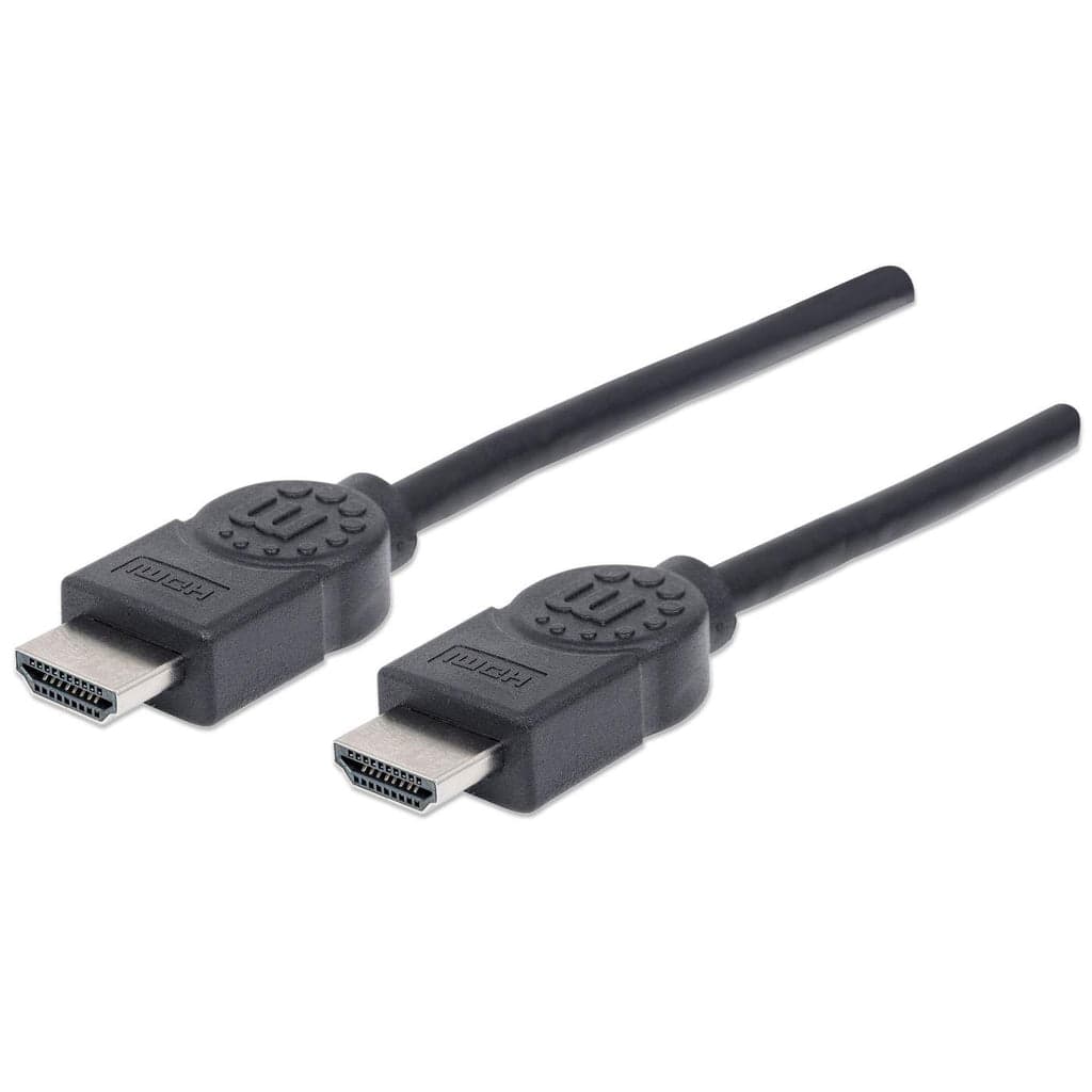 Manhattan HDMI 4K@30Hz Cable with Ethernet, 5m, Suitable for ALL 1080p/HD and majority of 4K uses (check your system 4K specification to be sure), Male to Male, Black, Ultra HD 4k x 2k, Lifetime Warranty, High Speed, Equivalent to HDMIMM15HS (except 40cm longer)