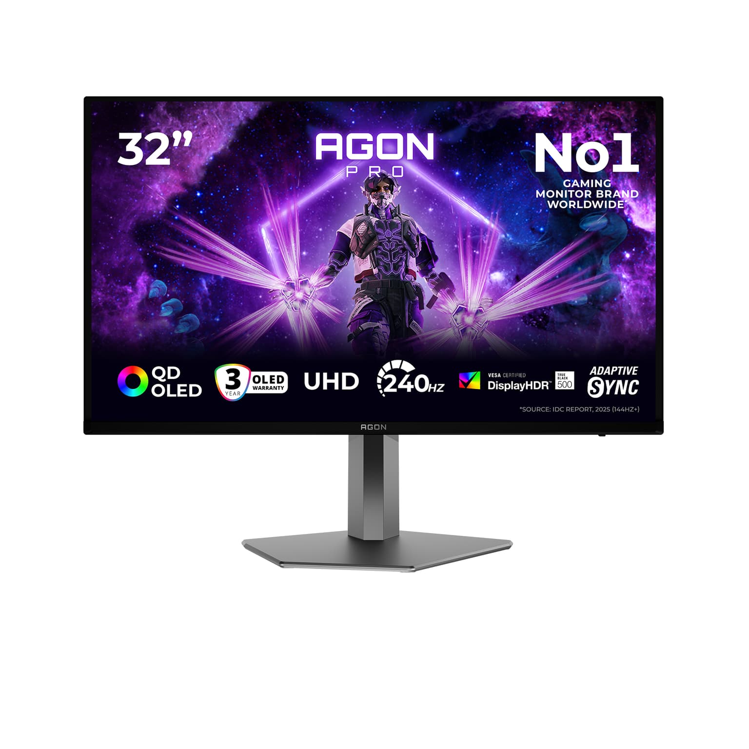 AOC AGON PRO AG326UZD2P computer monitor 80 cm (31.5") 3840 x 2160 pixels 4K Ultra HD QLED Black