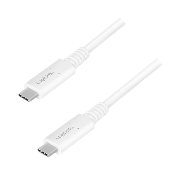 LogiLink CU0180 USB cable 0.8 m USB C 40 Gbit/s 100 W White