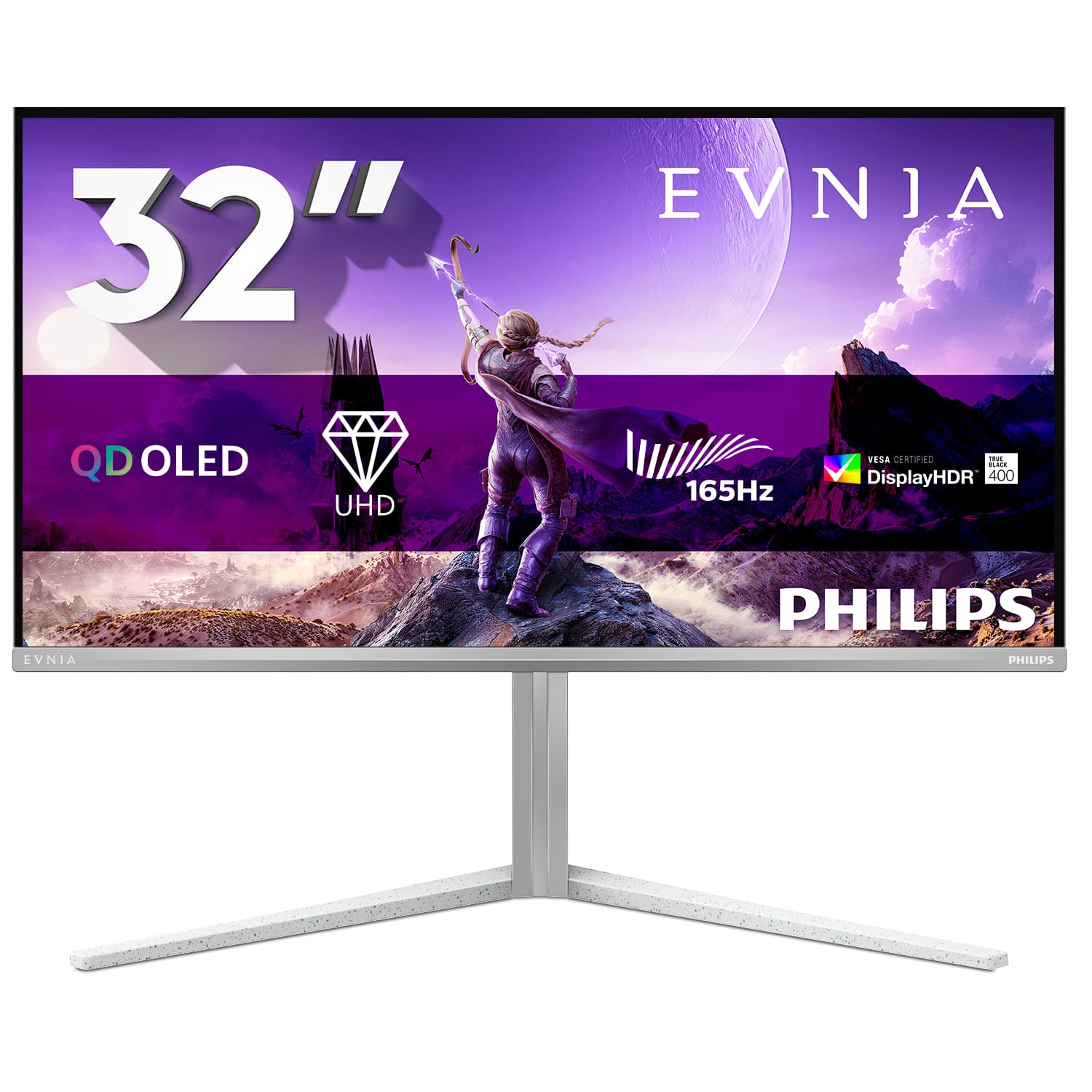 Philips Evnia 6000 32M2N6901A/00 computer monitor 80 cm (31.5") 3840 x 2160 pixels 4K Ultra HD QD-OLED White