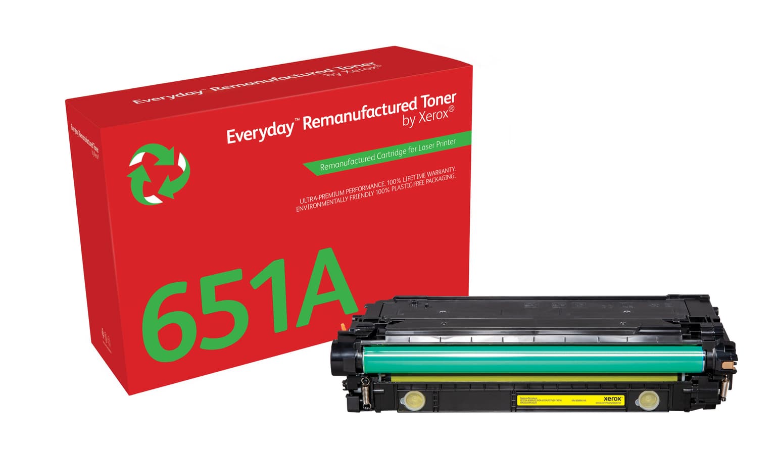 Everyday™ Yellow Remanufactured Toner by Xerox compatible with HP 651A 650A 307A (CE342A/CE272A/CE742A), Standard capacity