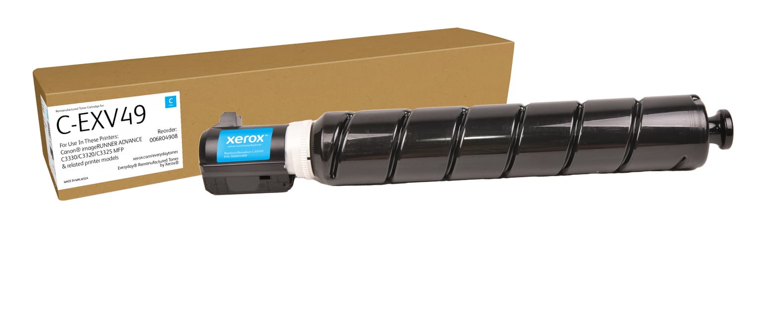 Everyday™ Cyan Remanufactured Toner by Xerox compatible with Canon C-EXV49 (8525B002), Standard capacity