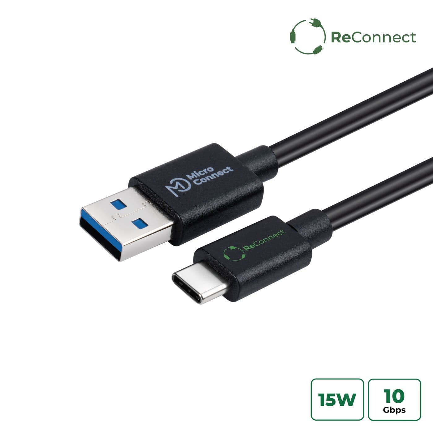 Microconnect ECO-USB3.1CA2 USB cable USB 3.2 Gen 1 (3.1 Gen 1) 2 m USB C USB A Black