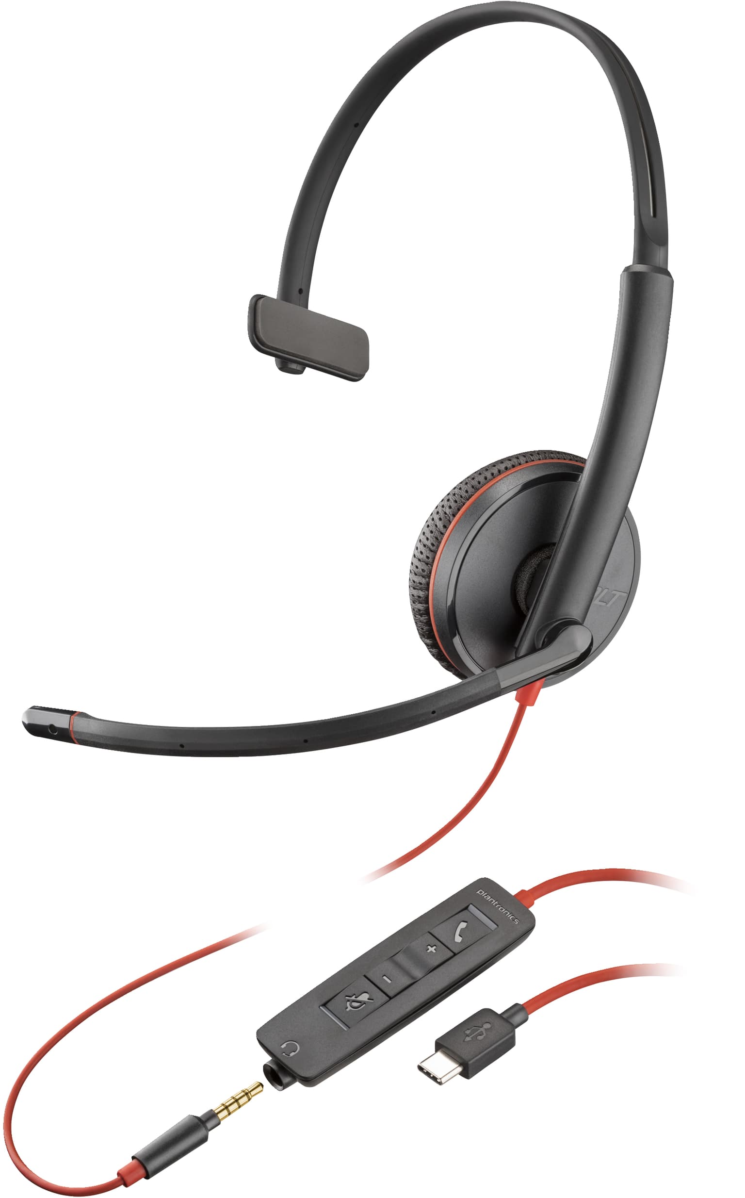 HP Poly Blackwire C3215 Monaural Headset +Carry Case (Bulk)