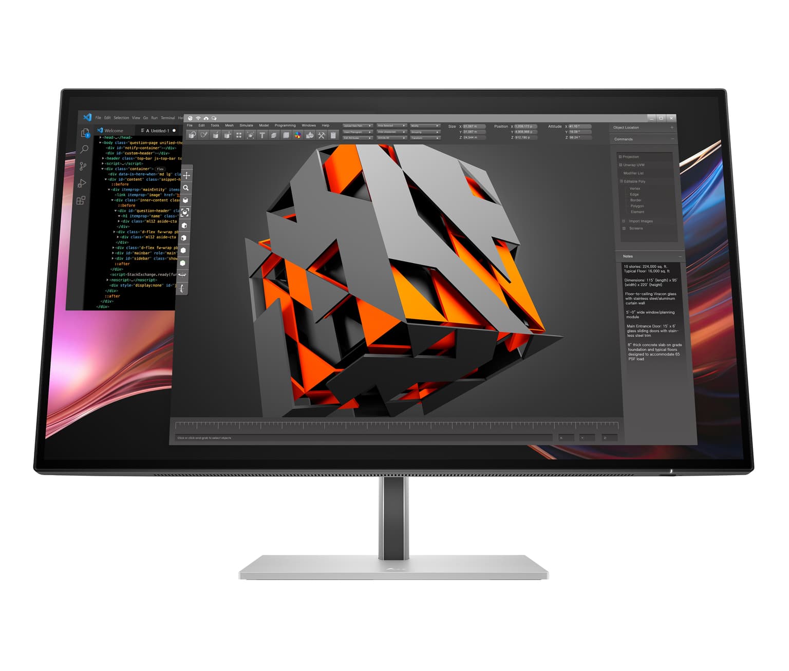 HP Series 7 Pro 27 inch QHD Thunderbolt 4 Monitor - 727pu PVC Free